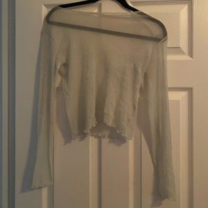 Light weight long sleeve sparkly see through top